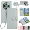 OPPO Reno12 F Sky Blue Leather Wallet Phone Case with Crossbody Strap - 1