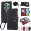 OPPO Reno12 F Leather Wallet Phone Case with Crossbody Strap - Black - 1