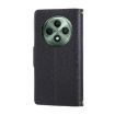 OPPO Reno12 F Leather Wallet Phone Case with Crossbody Strap - Black - 3