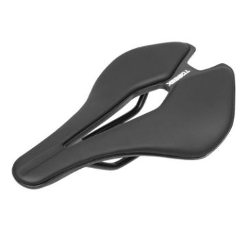 TOSEEK TS101 Black Leather Saddle for Road & Mountain Bikes - 1