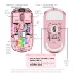 HXSJ T200 Pink Transparent RGB Wireless Mouse - Dual Modes 2.4G BT5.0 - 6