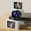 V5 64MP Retro Digital Camera 4K, 180 Flip Screen, Small Lens White - 1