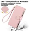 Realme C75/14X 5G Pink Leather Wallet Phone Case with Crossbody Strap - 4