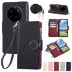 Xiaomi 15 Ultra Leather Phone Case with Crossbody Strap - Black Wallet - 1