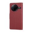 Red Leather Wallet Phone Case for Redmi K80/Poco F7 Pro with Strap - 3
