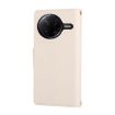Redmi K80/Poco F7 Pro Leather Wallet Phone Case with Strap - White - 3