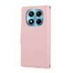 Redmi Note 14 Pro 4G Pink Leather Wallet Case with Crossbody Strap - 3