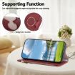 Redmi Note 14 Pro 4G Leather Wallet Case with Crossbody Strap - Red - 5