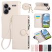 Redmi Note 13 Pro+ Leather Wallet Case with Crossbody Strap - White - 1