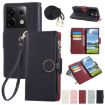 Redmi Note 13 Pro 5G Leather Wallet Case with Crossbody Strap - Black - 1