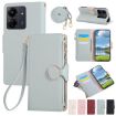 Redmi 13C Sky Blue Leather Wallet Phone Case with Crossbody Strap - 1