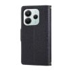 Redmi Note 14 5G Leather Wallet Case with Crossbody Strap - Black - 3