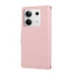 Redmi Note 13 4G Pink Leather Wallet Case with Crossbody Strap - 3