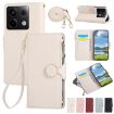 Redmi Note 13 Pro 4G Leather Wallet Case with Crossbody Strap - White - 1