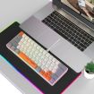 HXSJ V400 RGB Backlit Membrane Keyboard, 63 Keys, 1.7m Cable, Grey/Beige/Orange - 1