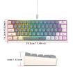 HXSJ V400 RGB Backlit Membrane Keyboard, 63 Keys, 1.7m Cable, Grey/Beige/Orange - 8
