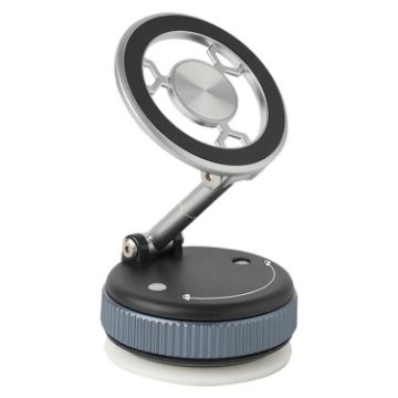 XZK101 Silver Folding Magnetic Car Phone Holder - Vacuum Adsorption - 1
