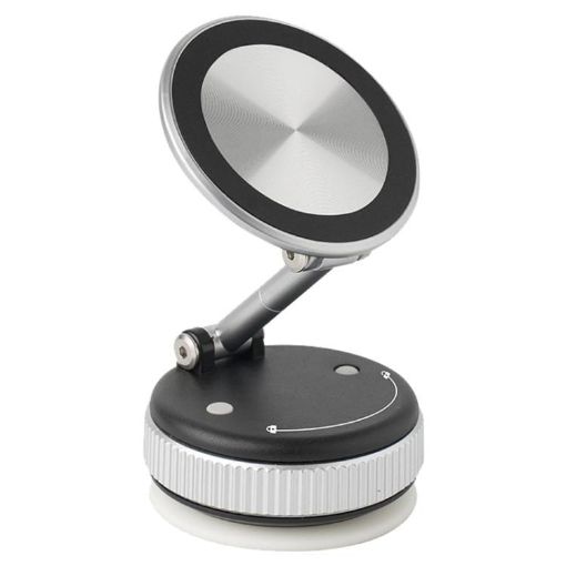 XZK103 Silver Folding Magnetic Car Phone Holder - Vacuum Adsorption - 1