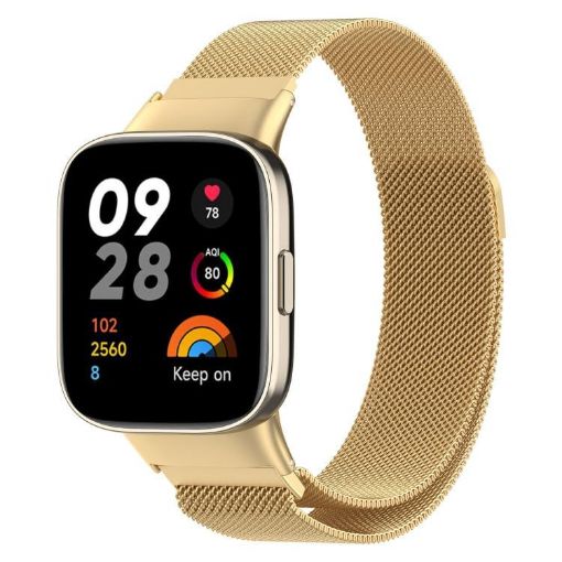 Redmi Watch 3 Milanese Magnetic Metal Mesh Band - Gold - 1