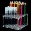 YX163 96-Hole Transparent Acrylic Paint Brush & Pencils Stand Organizer - 1