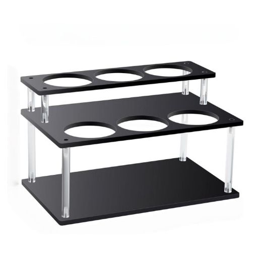 Acrylic 2 Tier Coffee Syrups Bottle Rack Organizer Black - YX164 - 1