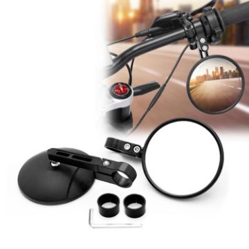 Adjustable Motorcycle Bicycle Handlebar Rearview Mirror Set - 2pcs Black - 1