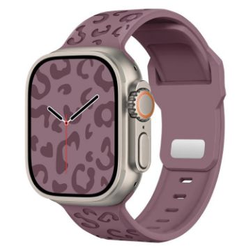 Leopard Silicone Watch Band for Apple Watch 46/49/45/44mm - Smoky Purple - 1