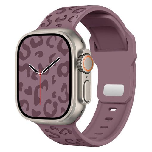 Leopard Silicone Watch Band for Apple Watch 46/49/45/44mm - Smoky Purple - 1