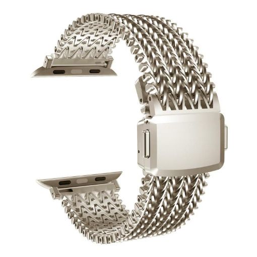 Apple Watch Mesh Magnetic Stainless Steel Band 46/49/45/44mm Starlight - 1