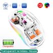 HXSJ M333 Transparent Wireless Mouse - Three Modes, White - 2