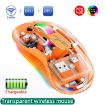 HXSJ M333 Transparent Wireless Mouse - Three Modes, Orange - 2