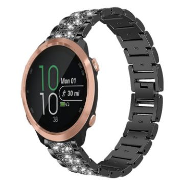 20mm Black Steel Watch Band for Garmin Forerunner 570/245/645/158 - 1