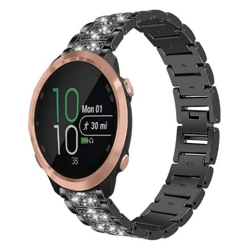 20mm Black Steel Watch Band for Garmin Forerunner 570/245/645/158 - 1