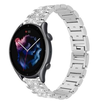 22mm Silver Steel Watch Band for Amazfit GTR 4/3/3 Pro/Bip6/Bip5 - 1