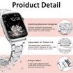 Apple Watch 42-49mm Diamond Jewelry Stainless Steel Band (Silver) - 4