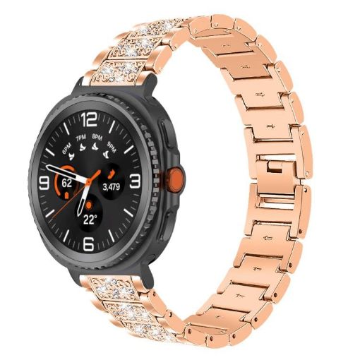 Samsung Galaxy Watch8 20mm Diamond Jewelry Steel Band Rose Gold - 1
