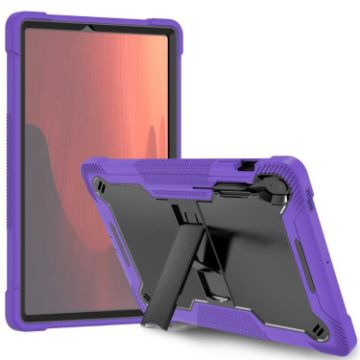 Samsung Galaxy Tab S10 FE+ Shockproof Silicone Hybrid Case Black Purple - 1
