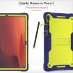 Samsung Galaxy Tab S10 FE+ Shockproof Silicone Case with Holder - Yellow/Green/Navy - 4