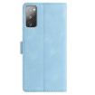 Samsung Galaxy S20 FE 5G Leather Case, Rose Flower Embossed, Sky Blue - 2