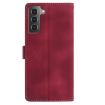 Samsung Galaxy S21 5G Red Rose Embossed Leather Phone Case - 3