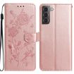 Samsung Galaxy S21+ 5G Rose Gold Leather Case with Flower Embossing - 1