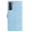 Samsung Galaxy S22 5G Sky Blue Rose Embossed Leather Phone Case - 3