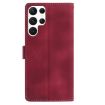 Samsung Galaxy S22 Ultra 5G Red Rose Embossed Leather Phone Case - 3