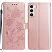 Samsung Galaxy S23 5G Rose Gold Flower Embossed Leather Case - 1