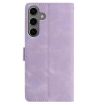 Samsung Galaxy S24 FE 5G Leather Case, Rose Flower Pattern, Light Purple - 3