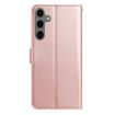 Samsung Galaxy S24+ 5G Rose Gold Flower Embossed Leather Case - 3