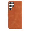 Samsung Galaxy S24 Ultra 5G Leather Case, Rose Embossed Pattern, Brown - 3