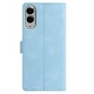Samsung Galaxy S25 Edge 5G Leather Case Rose Flower Embossing Sky Blue - 3