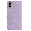 Samsung Galaxy S25 Edge 5G Leather Case Rose Flower Emboss Light Purple - 3