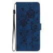 Samsung Galaxy S25+ 5G Dark Blue Rose Embossed Leather Phone Case - 2